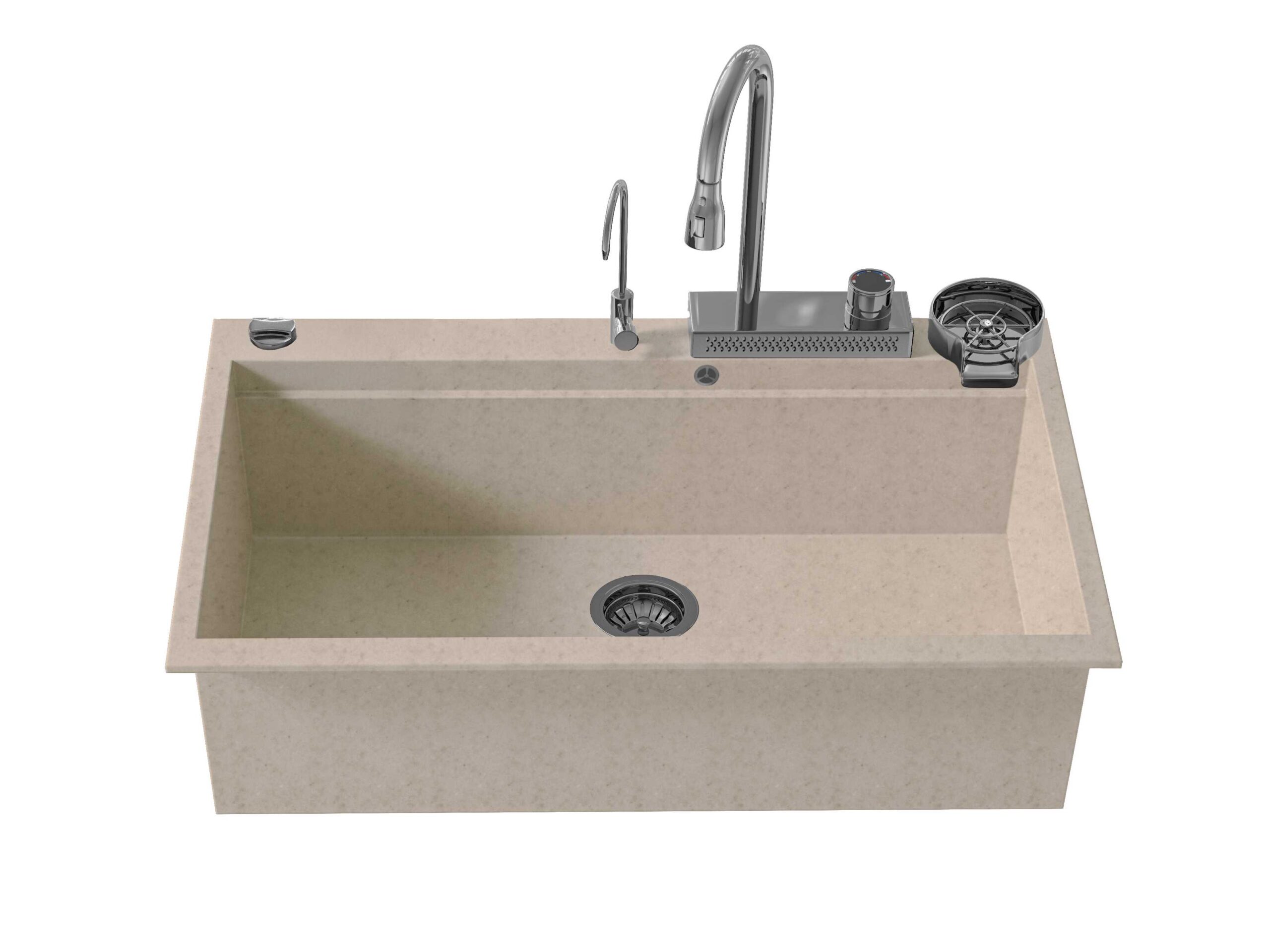multi-850_ntekoyparisto_sabbia_inox-v2 850 Multi Ultra Granite 79x50 Χρώμιο 32.Sabbia - Sanitec - Image 1